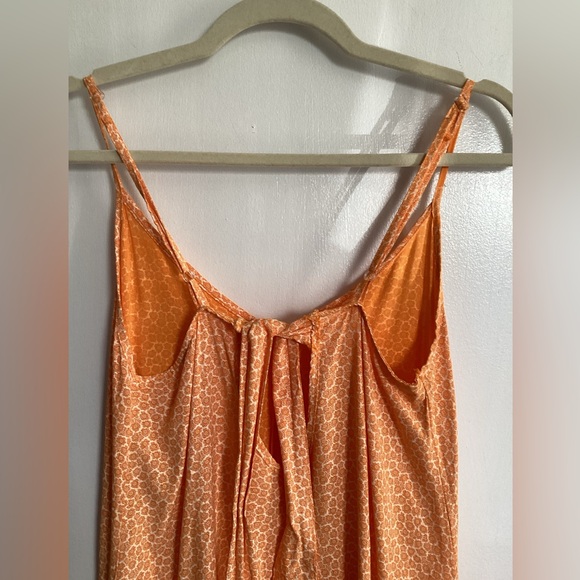 Made In Italy orange spaghetti Strap Dress size L - Picture 5 of 7